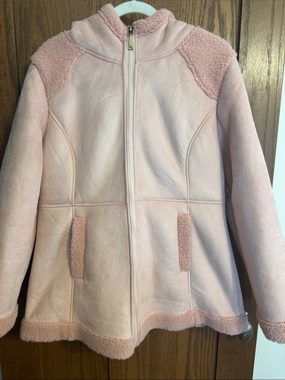 Koolaburra Soft Pink Faux Shearling Zip-Up Jacket